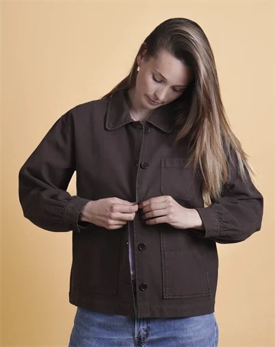 Elsk - Twill Womens Overshirt - Brown